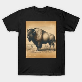 Vintage Bison Illustration T-Shirt